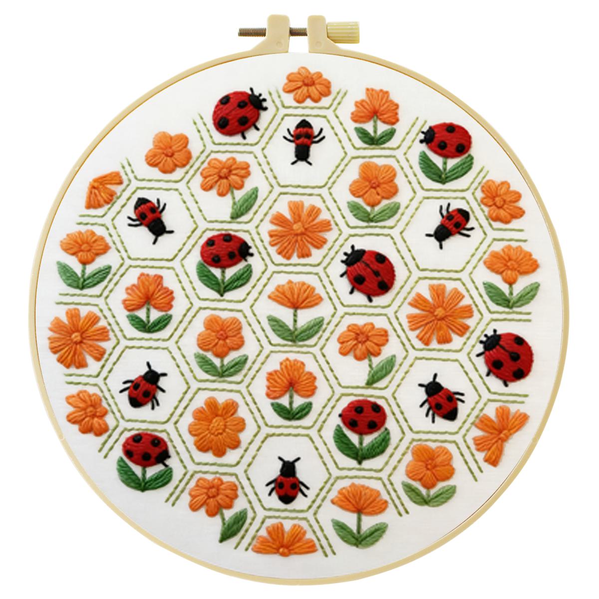 1pc 20X20CM/15X15CM 7.87/6.3in - огляд і ціна Embroidery Lady Bug