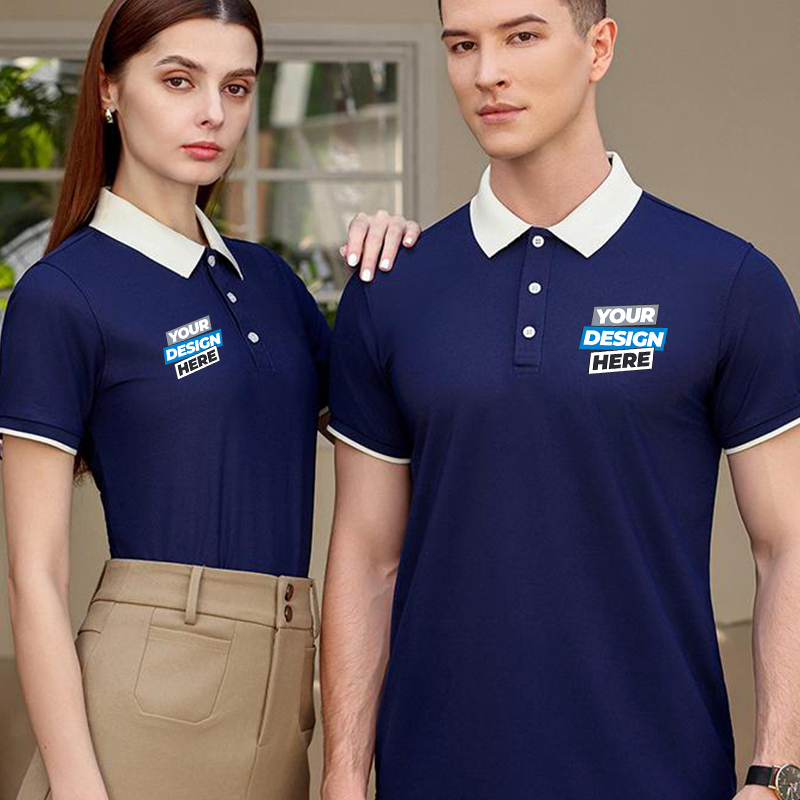 Color Block Polo Shirt - Free  - огляд і ціна Embroidery Design Logo